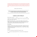 Land Sale Contract Form example document template