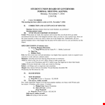 Formal Board Meeting: Event Budget Passed example document template