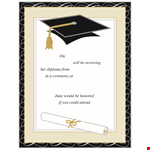 Custom Graduation Invitation Templates - Editable & Printable example document template