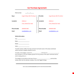 Vehicle Purchase Agreement | Buyer & Seller Info Included | Download Now example document template