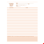 Cornell Notes Template - Organize Your Class Notes with Ease example document template