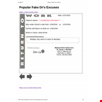 Fake Doctors Excuse Note example document template 