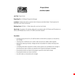 Project Driver Job Description - Manager Ensuring Vehicles example document template