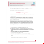 Sample Volunteer Agreement - Volunteer Organization | Download Free Template example document template