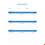 Event Agenda Template - Create a Structured Schedule for Your Event example document template 