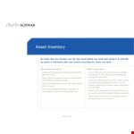 Family Asset Inventory | Value, Total & Contact Information example document template 