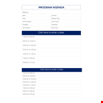 Program Agenda Template - Create a Structured and Organized Event Schedule example document template