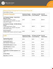 Event Services Avpricelist