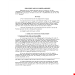 Executive Non Compete Agreement Template for Company Agreements example document template