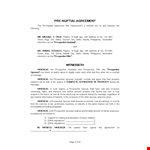 Create a Prenuptial Agreement with our Template | Protect Prospective Spouses example document template