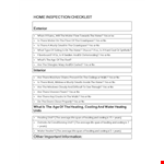 Complete Home Inspection Checklist for Water, Heating, and Cooling Systems example document template