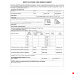 Generic Job Application Form Template example document template