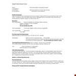 Sample Fresher Resume Format example document template 