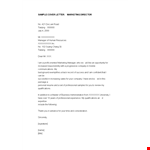 Marketing Manager Application Letter example document template 