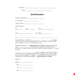 Protect Yourself with Our Hold Harmless Agreement Template for Vehicle Recovery example document template