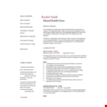 Experience Mental Health Nursing, Helping Patients with Mental Health example document template 