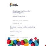 Social Media Content Marketing Plan example document template