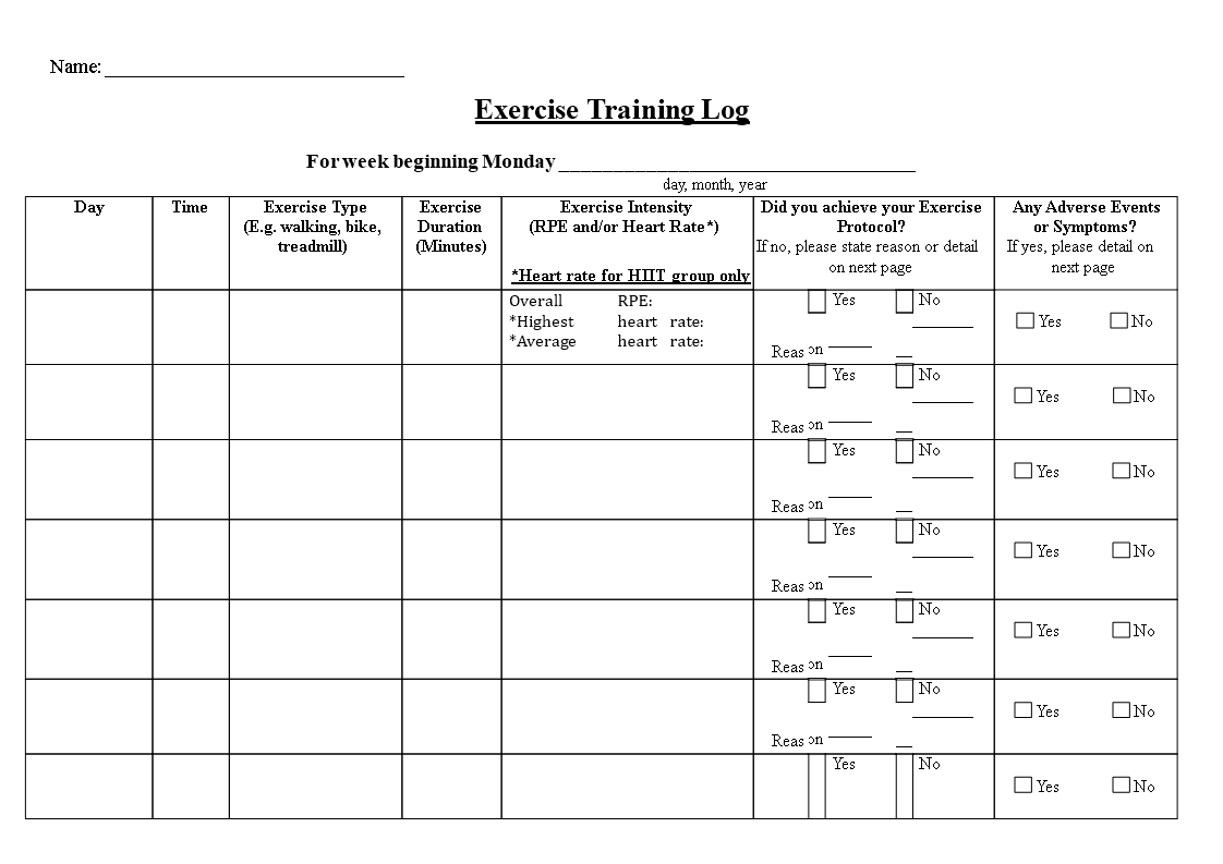 exercise-training-log