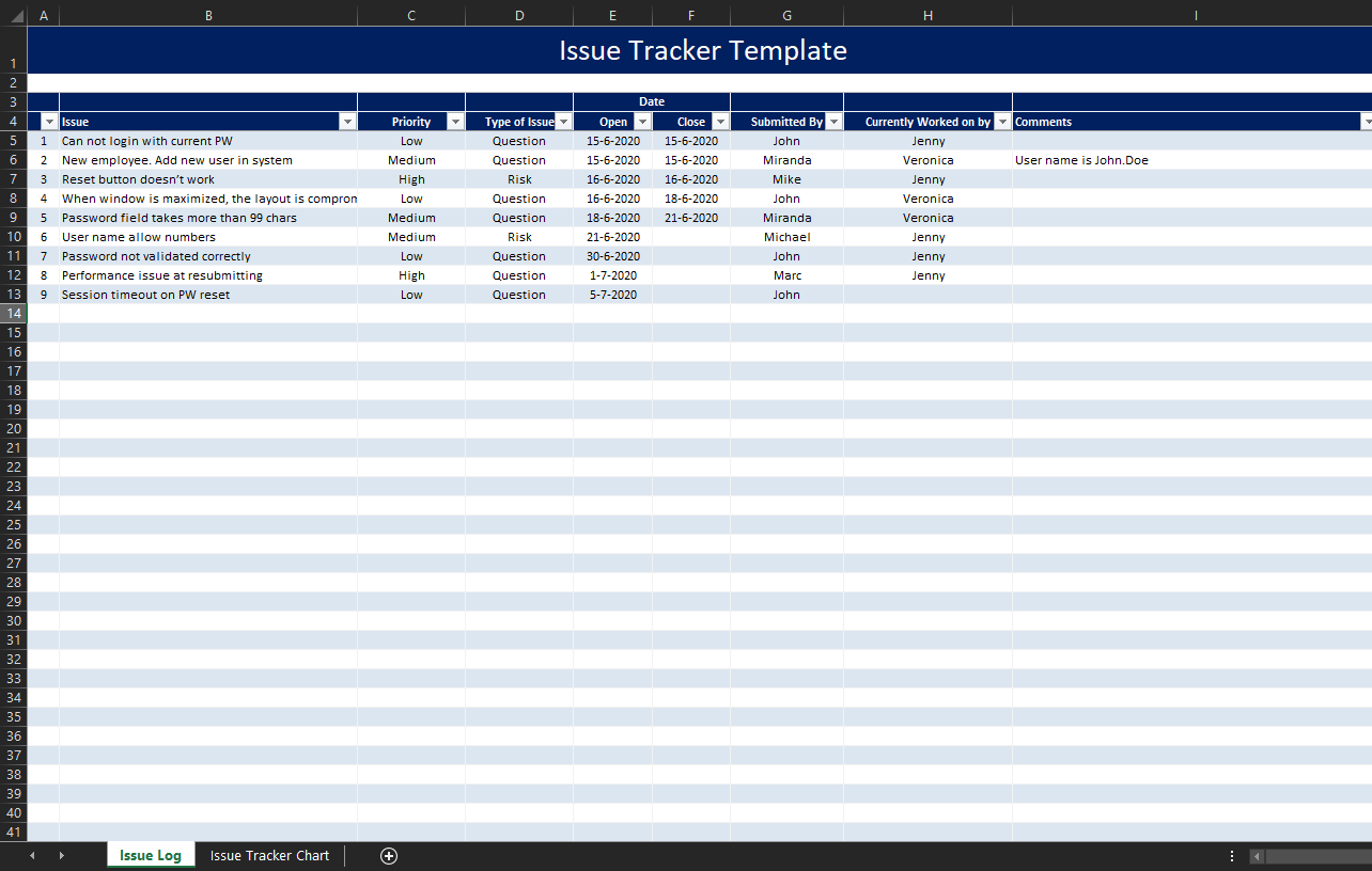 Ticket Tracking Excel - Help Desk Ticket Tracker Excel ...