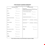 Event Budget Planning Template - Plan Your Student Activity Budget & Anticipated Amount example document template