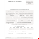 Free Employee Job Application Form example document template