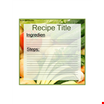 Cookbook Template - Create Stunning Cookbooks Effortlessly example document template