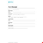 Licensed Rent Receipt with Cheque Payment example document template