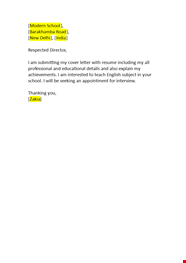 Email Job Application For English Teacher