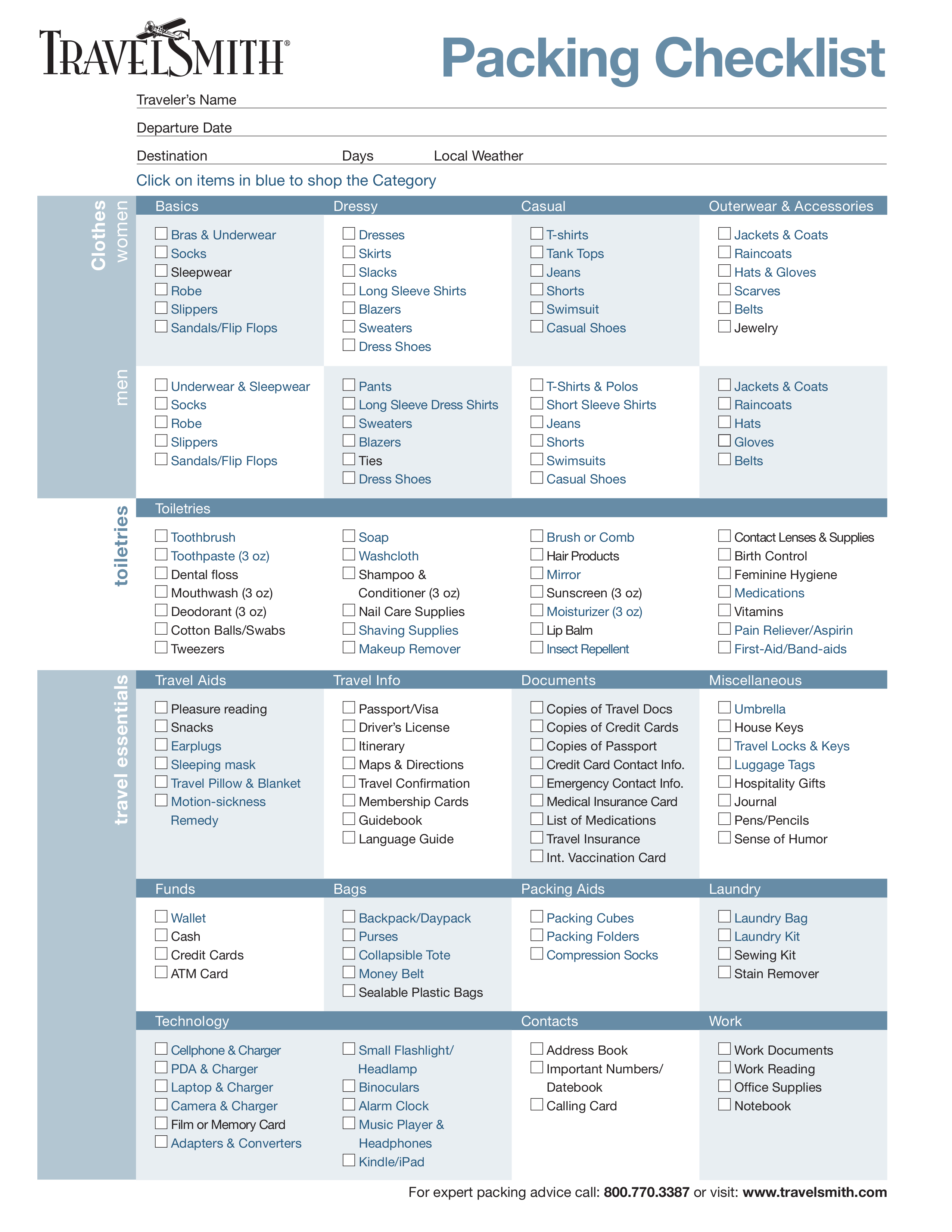 Packing Checklist for Travel: Shirts, Essentials, and More