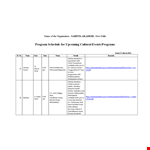 Event Program Schedule Template example document template