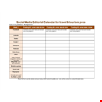 Social Media Editorial Calendar example document template