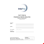 Financial Needs Analysis Template example document template