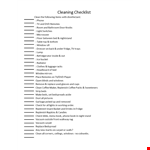 Complete House Cleaning Checklist - Clean, Disinfect, Scrub & Spray example document template