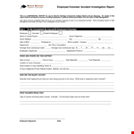 Employee Accident example document template