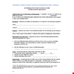 Authorize Health Information Release | Medical Release Form example document template 