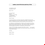 Offer Rejection Letter Format example document template 