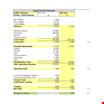 Widgets Income Statement Template | Profit, Costs & Inventory example document template