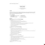 Senior Sales Manager Resume - Meeting Association Markets Society example document template 