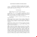 Separation Agreement Template - Clear Terms for Employee and Employer Agreement example document template