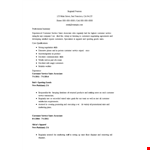 Customer Service Sales Resume example document template