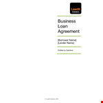 Simple Business Loan Agreement example document template 