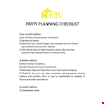 Party Planning Checklist example document template