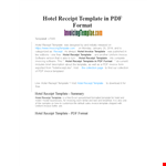 Hotel Receipt example document template