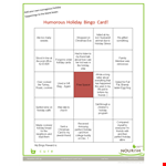 Holiday Bingo Card example document template