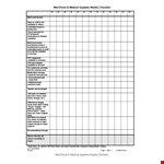 Medical Supplies Weekly Checklist example document template