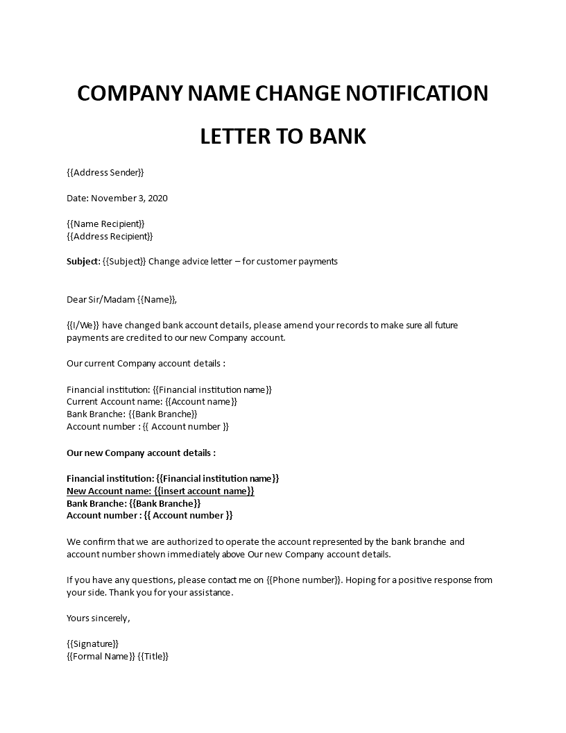 Business Letter To Customer For Change Of Bank Accoun - vrogue.co