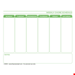 Weekly Chore Schedule Template example document template