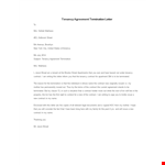 Tenancy Agreement Termination Letter example document template 