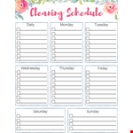 Daily House Cleaning Checklist: Schedule, Cleaning Tips for Monday and Tuesday example document template