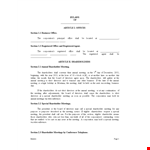 Corporate Bylaws: Guidelines for Board Meetings and Director Roles | Corporation example document template 